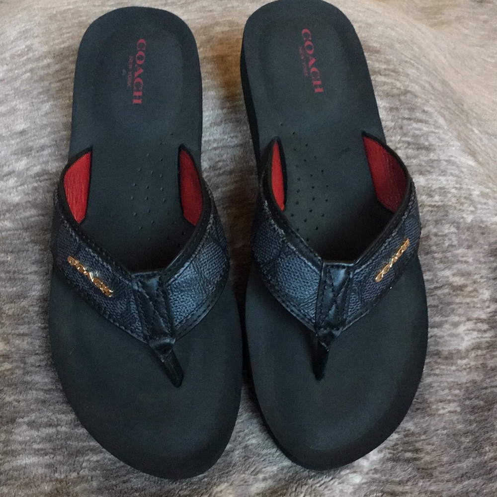COACH Judy Black Flip-Flops - size 7